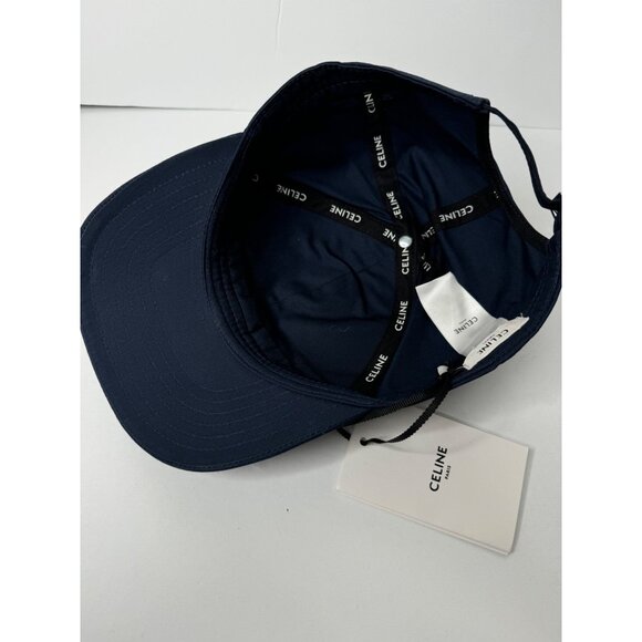 NWT Celine Baseball Cap in Cotton Marine Blue Logo-Embroidered Size Small - Picture 7 of 15